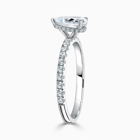 Hidden Halo Cutdown Pear Engagement Ring