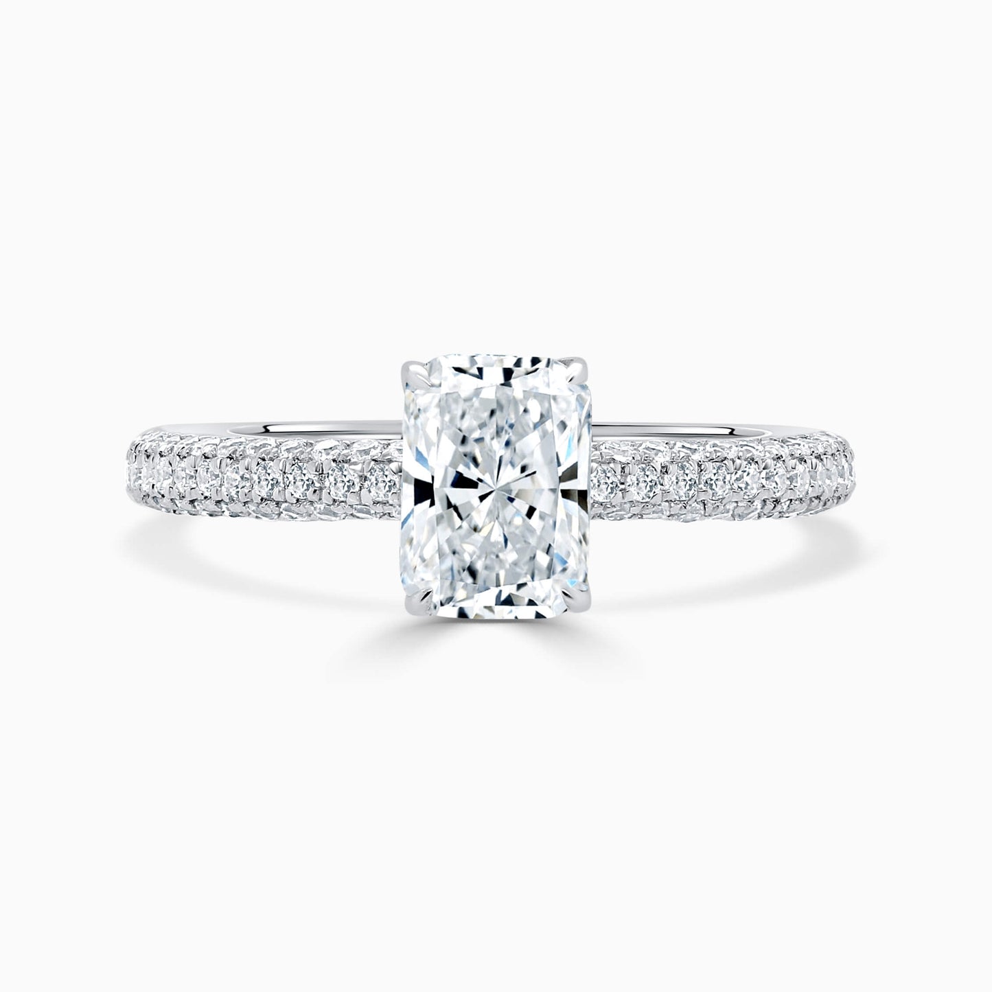 Micro Pave Radiant Diamond Engagement Ring