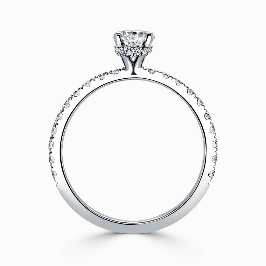 Hidden Halo Cutdown Oval Diamond Engagement Ring
