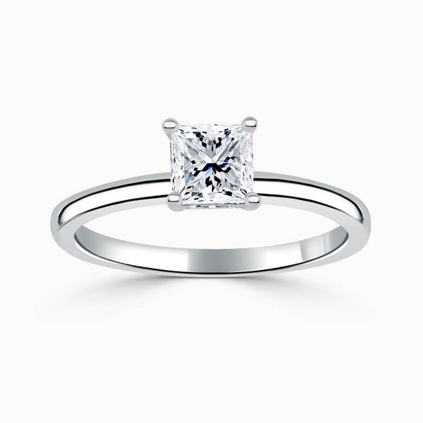Hidden Halo Princess Diamond Engagement Ring
