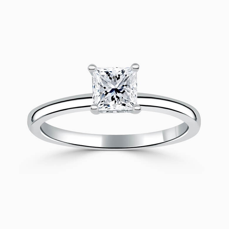 Hidden Halo Princess Diamond Engagement Ring