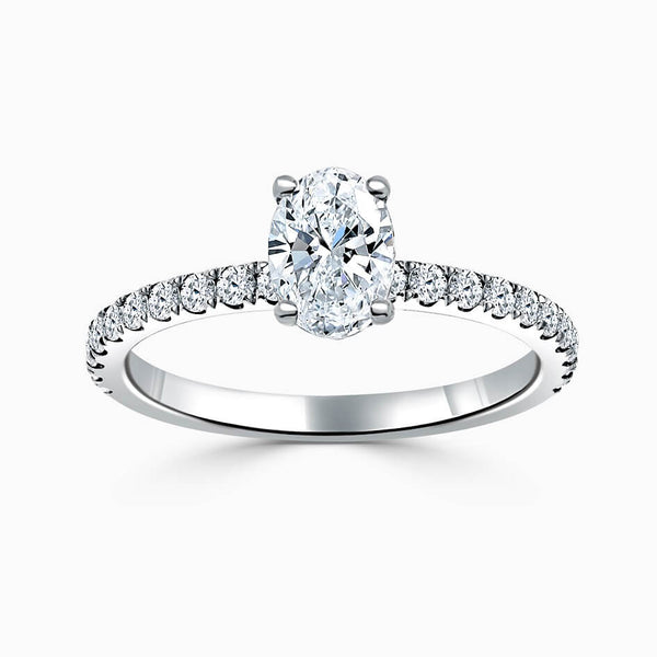 Hidden Halo Cutdown Oval Diamond Engagement Ring