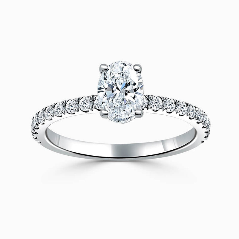 Hidden Halo Cutdown Oval Diamond Engagement Ring