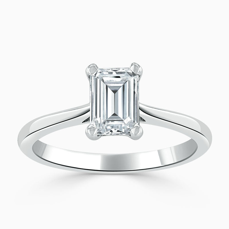 Emerald Solitaire Diamond Engagement Ring