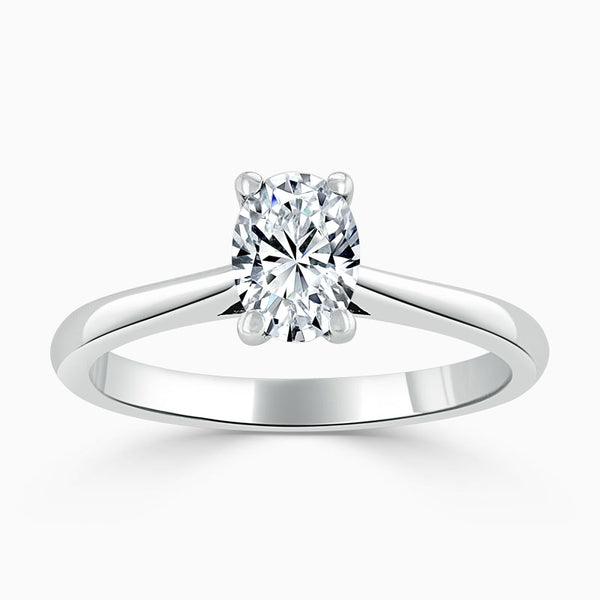 Oval Solitaire Diamond Engagement Ring