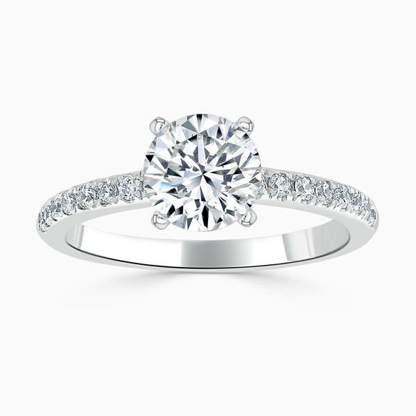 4 Claw Round Diamond Engagement Ring