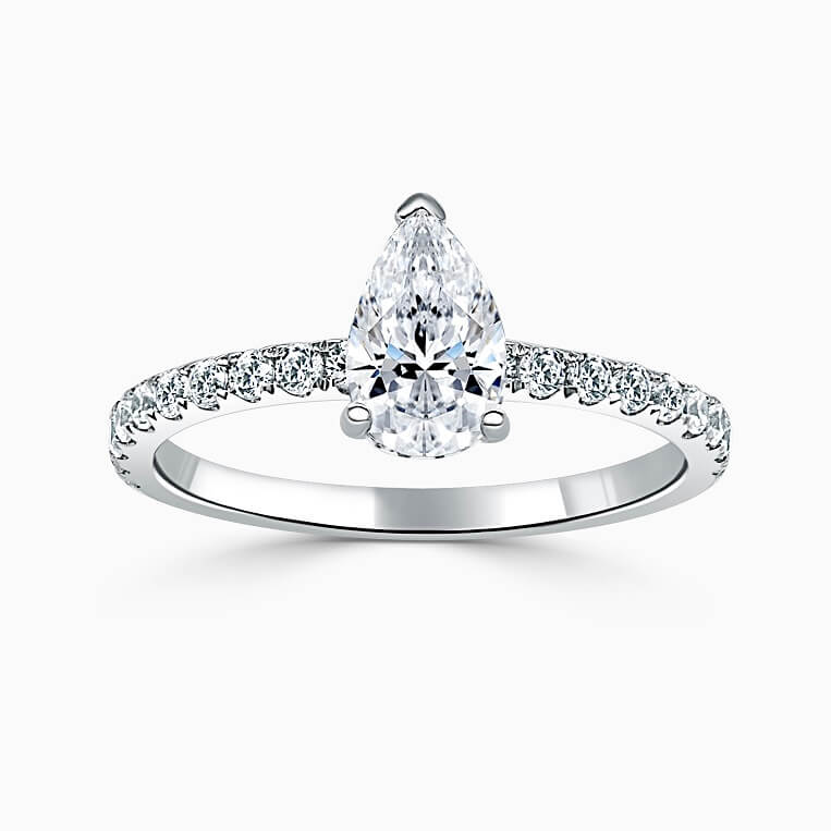 Hidden Halo Cutdown Pear Engagement Ring