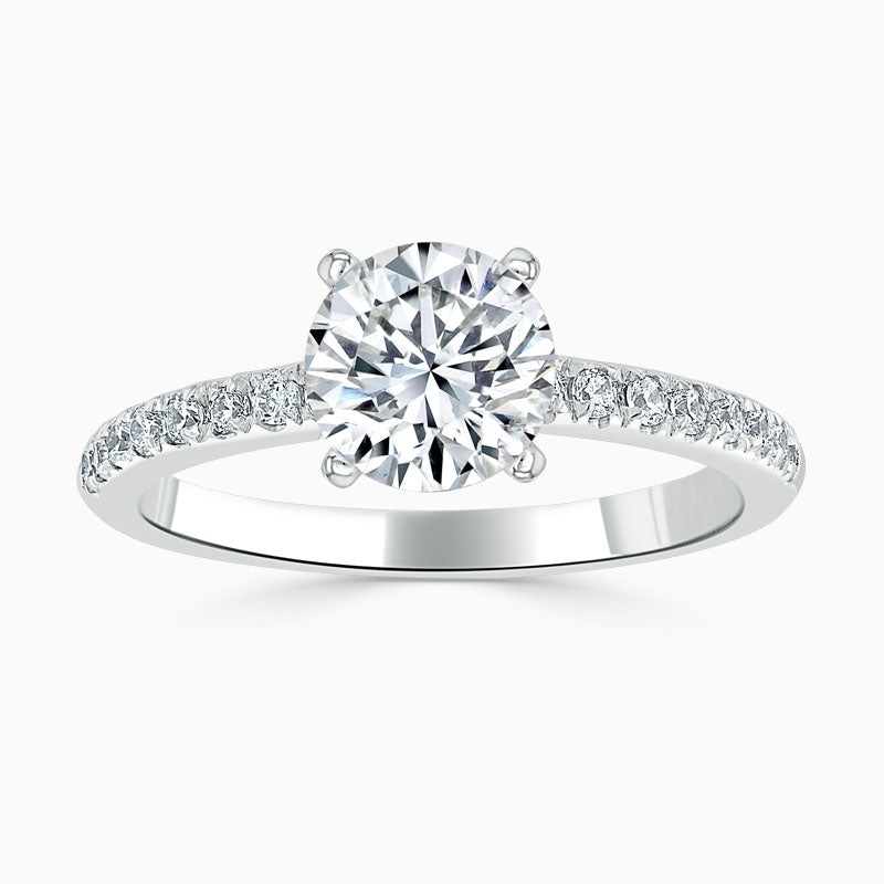 4 Claw Round Diamond Engagement Ring