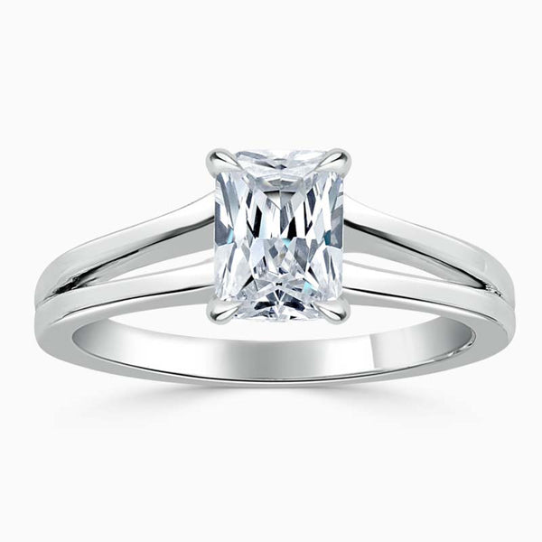 Split Shoulder Radiant Diamond Engagement Ring