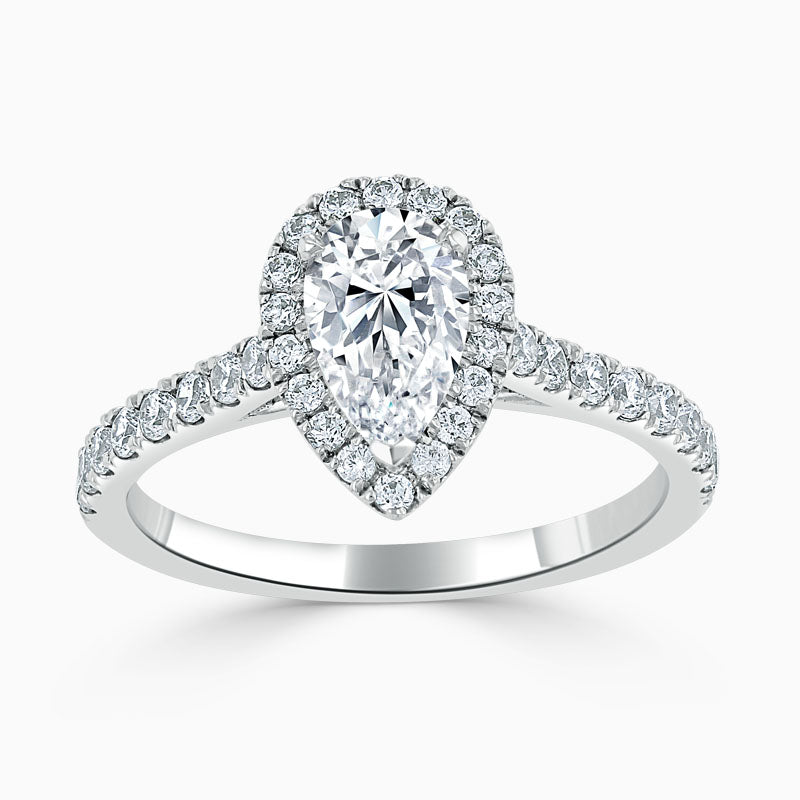 Pear Halo Diamond Engagement Ring