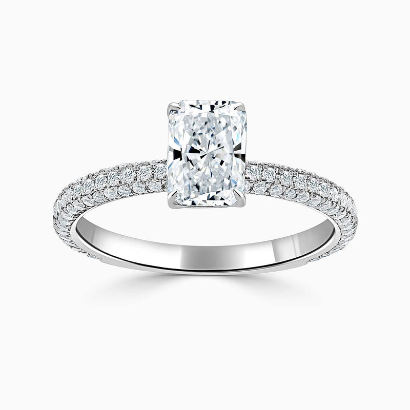 Micro Pave Radiant Diamond Engagement Ring
