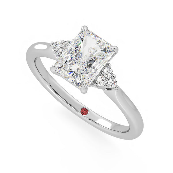 Three Claw Trilogy Radiant Diamond Engagement Ring