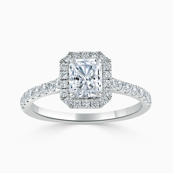 Radiant Halo Diamond Engagement Ring
