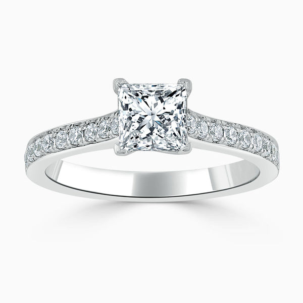 Openset Pave Princess Diamond Engagement Ring