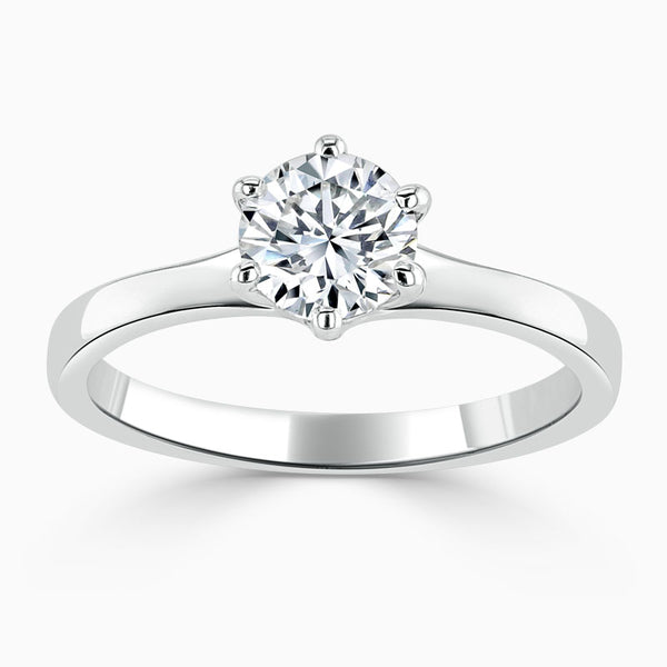 6 Claw Solitaire Round Diamond Engagement Ring