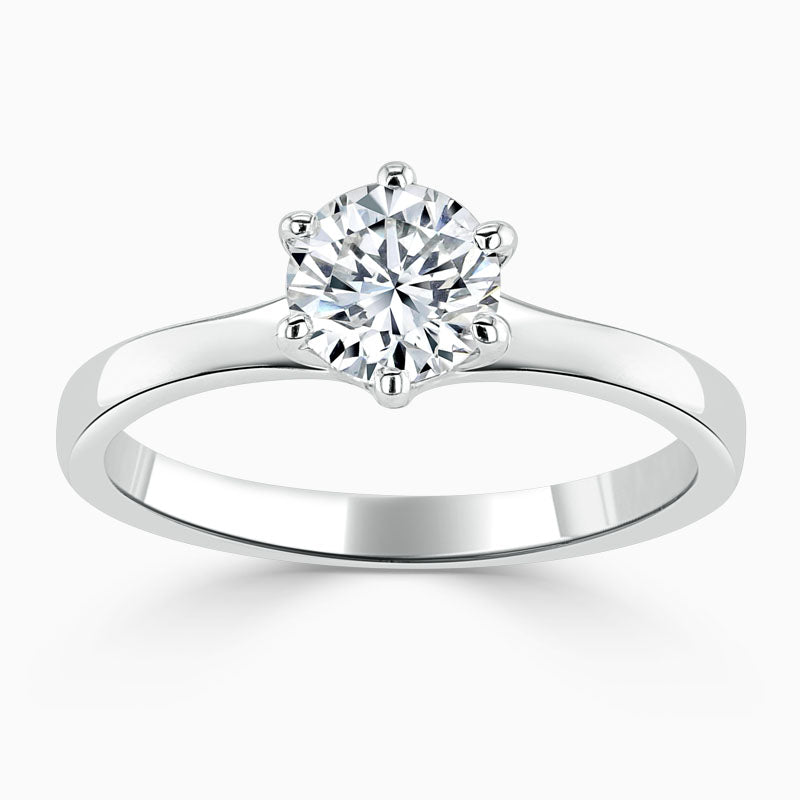6 Claw Solitaire Round Diamond Engagement Ring