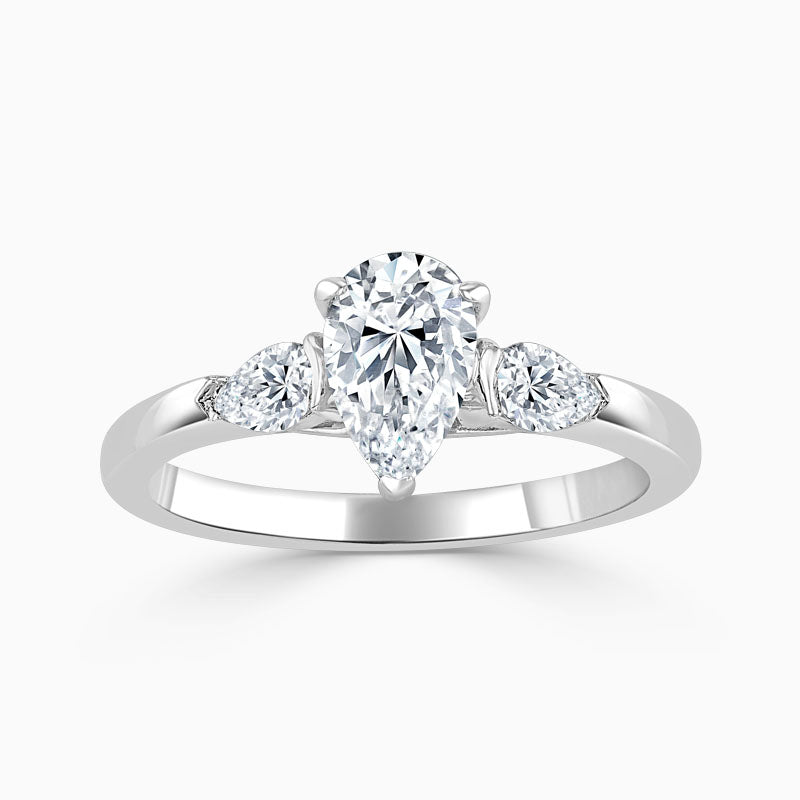 Pear Trilogy Diamond Engagement Ring