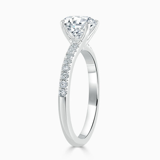4 Claw Round Diamond Engagement Ring