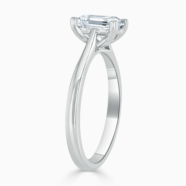 Emerald Solitaire Diamond Engagement Ring