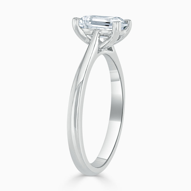 Emerald Solitaire Diamond Engagement Ring