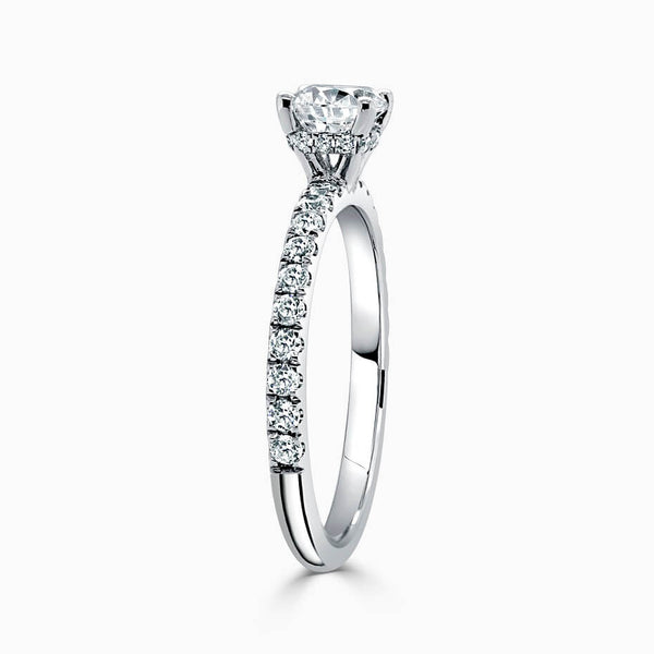 Hidden Halo Cutdown Oval Diamond Engagement Ring