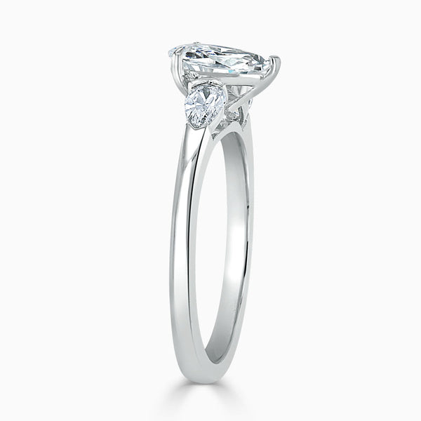 Pear Trilogy Diamond Engagement Ring