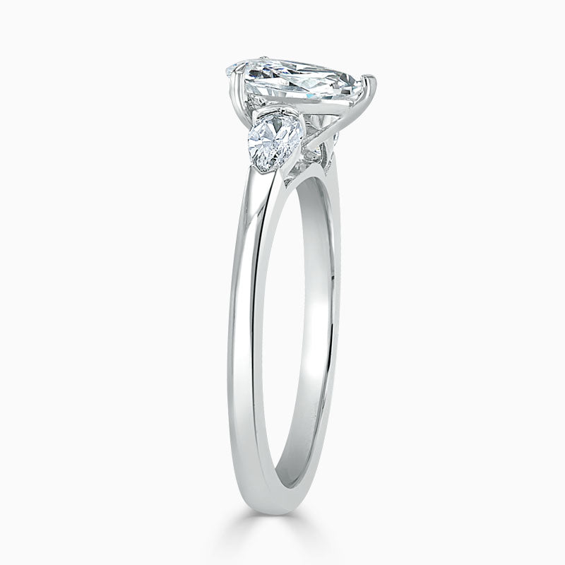 Pear Trilogy Diamond Engagement Ring