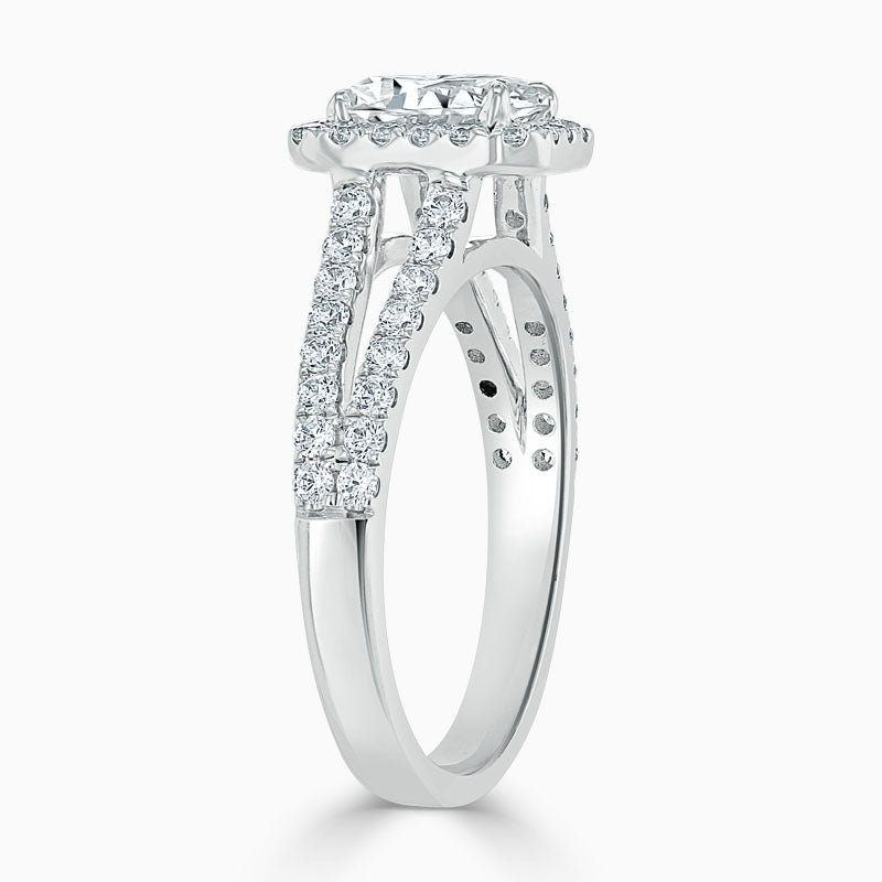 Split Shoulder Emerald Diamond Engagement Ring