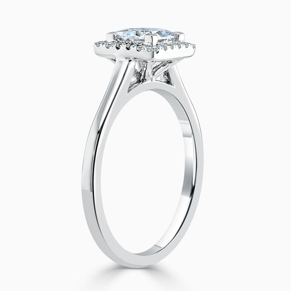 Plain Halo Princess Diamond Engagament Ring