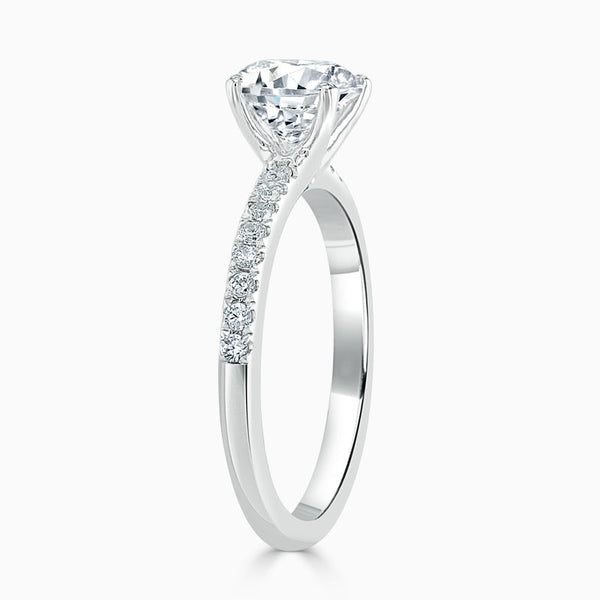4 Claw Round Diamond Engagement Ring