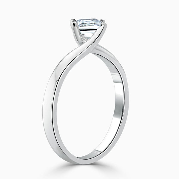 Princess Cut Twist Diamond Engagement Ring