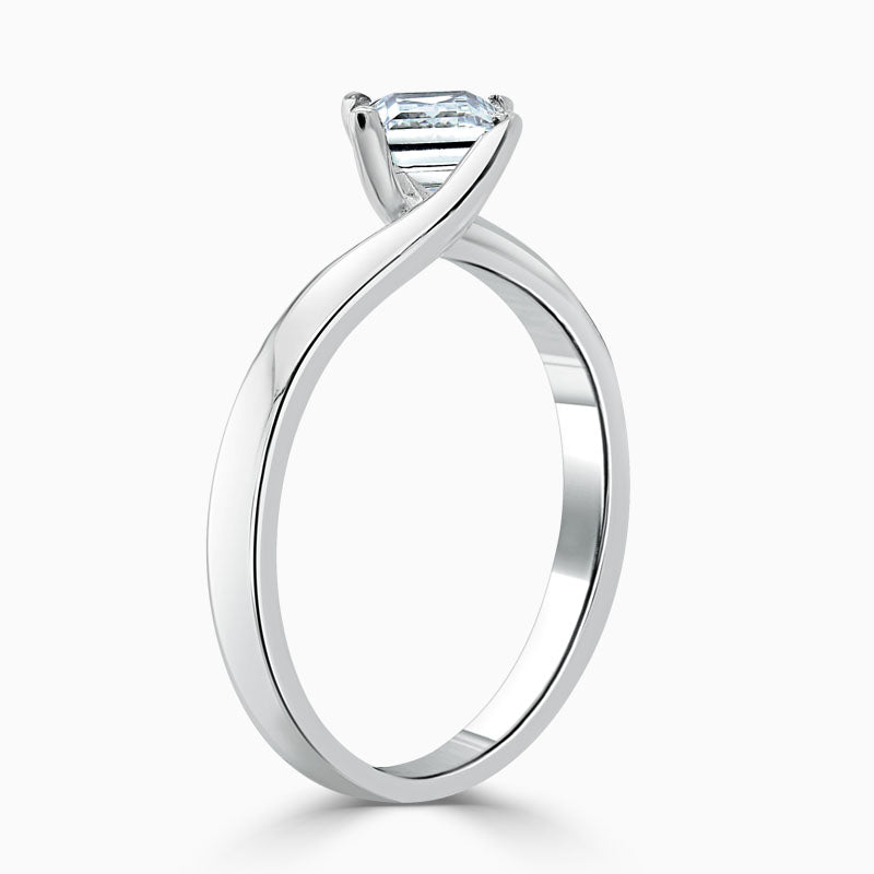 Princess Cut Twist Diamond Engagement Ring