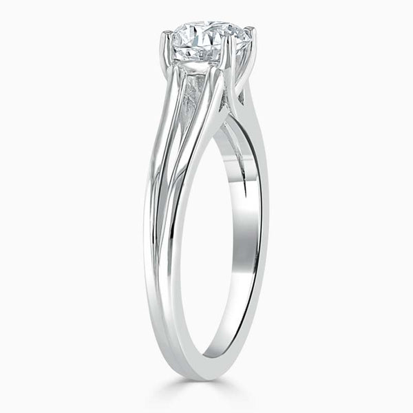 Split Shoulder Oval Diamond Engagement Ring