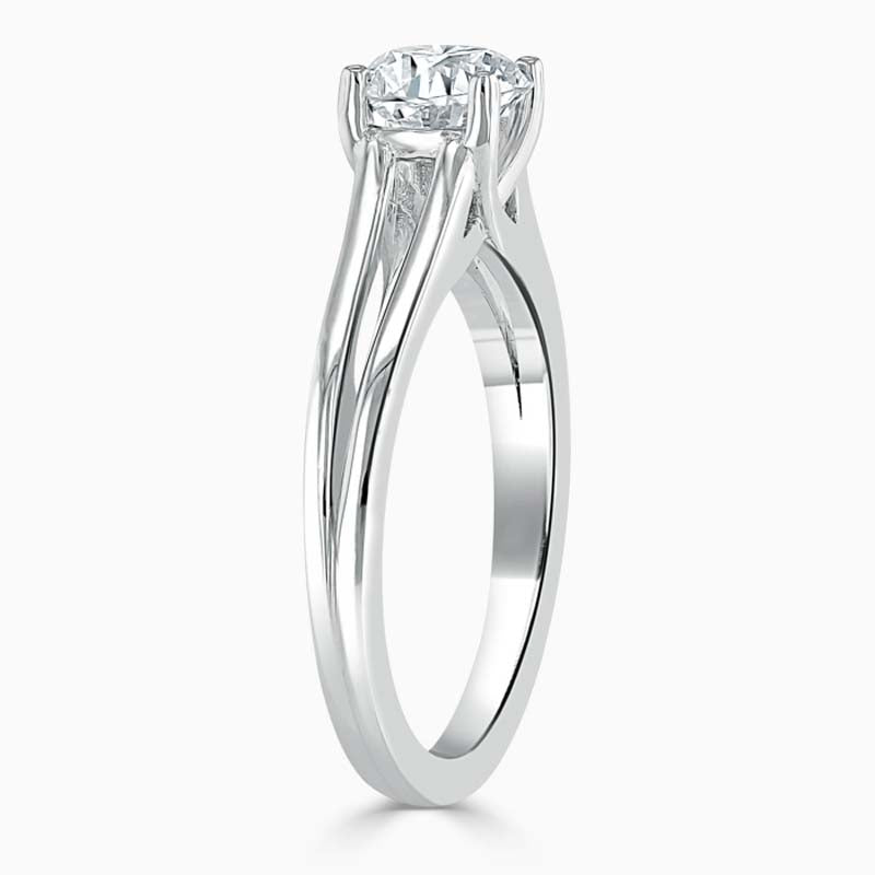 Split Shoulder Oval Diamond Engagement Ring