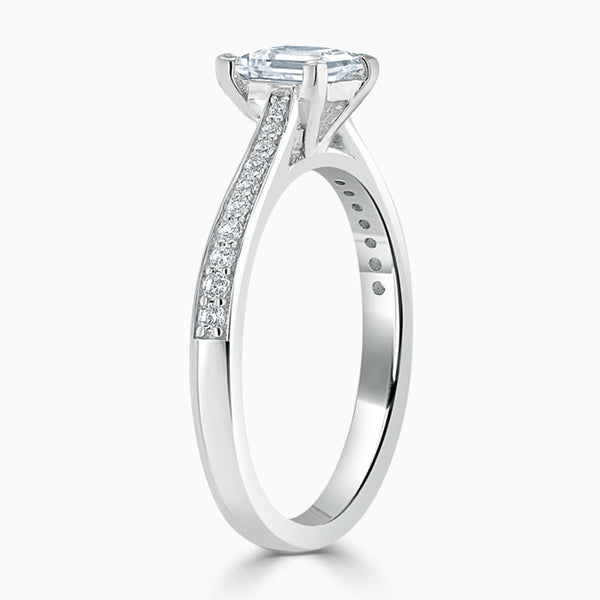 Tapered Pave Princess Diamond Engagament Ring