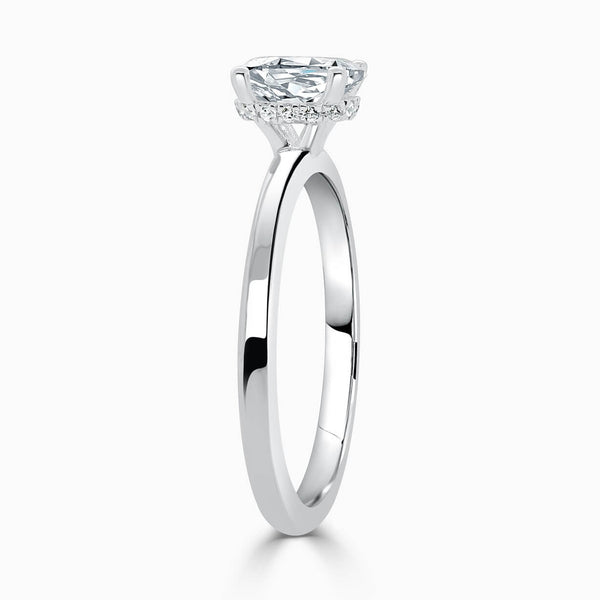 Hidden Halo Oval Diamond Engagement Ring