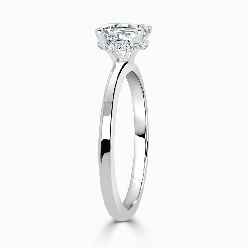 Hidden Halo Oval Diamond Engagement Ring