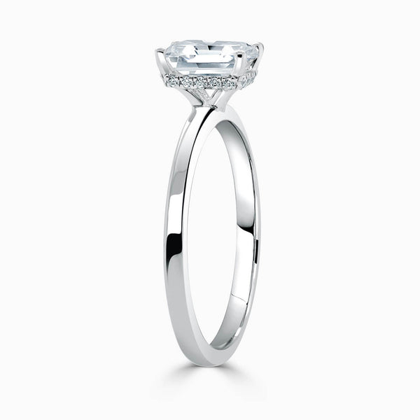 Radiant Hidden Halo Diamond Engagement Ring