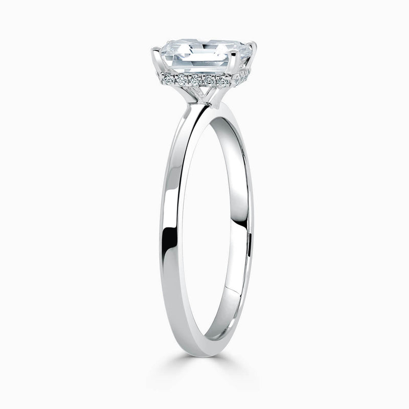 Radiant Hidden Halo Diamond Engagement Ring