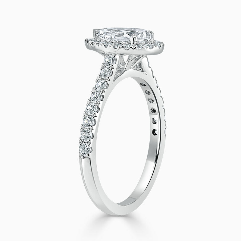Pear Halo Diamond Engagement Ring