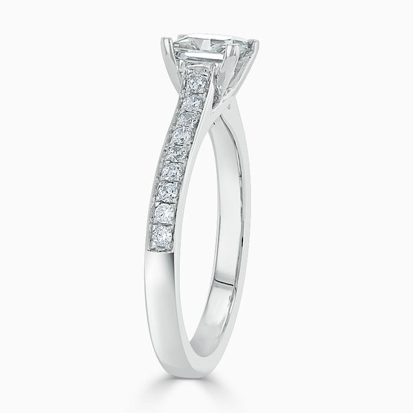 Openset Pave Princess Diamond Engagement Ring