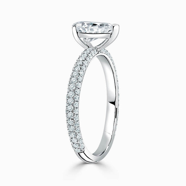 Micro Pave Pear Diamond Engagement Ring