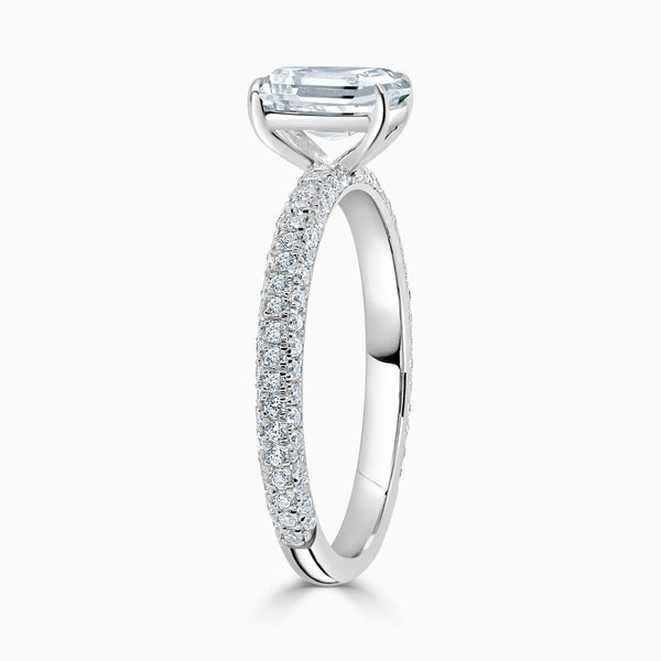 Micro Pave Radiant Diamond Engagement Ring