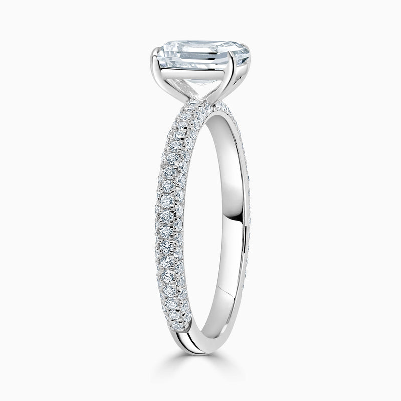 Micro Pave Radiant Diamond Engagement Ring