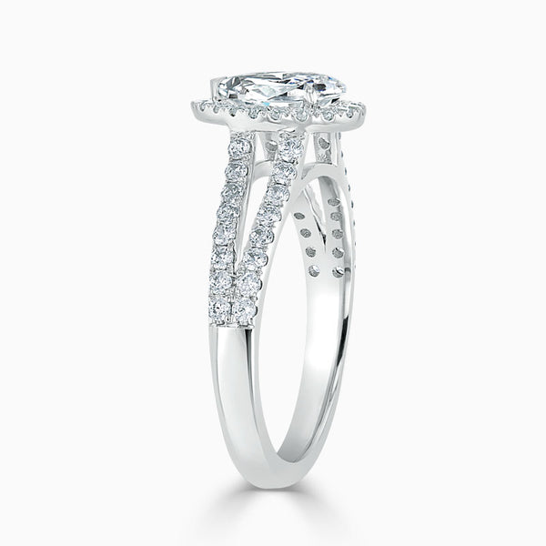 Split Shoulder Pear Diamond Engagement Ring