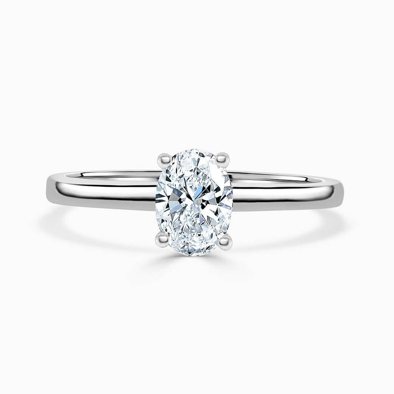 Hidden Halo Oval Diamond Engagement Ring