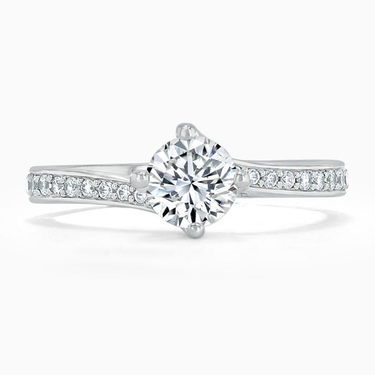 Pave Twist Round Diamond Engagement Ring: From £1000