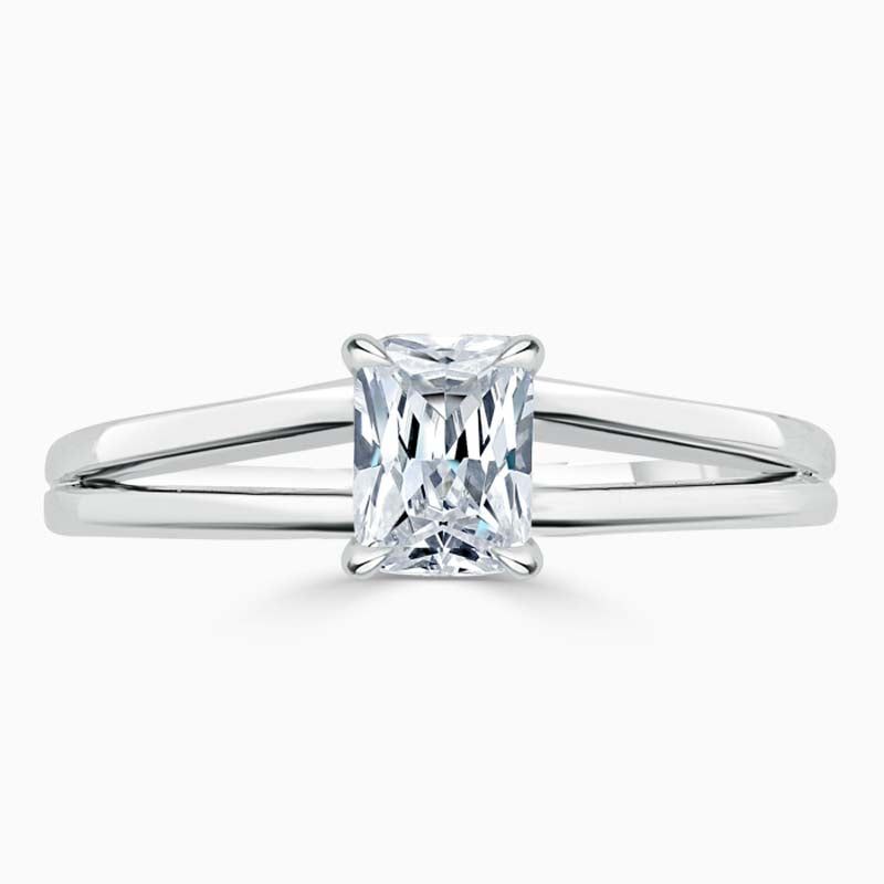 Split Shoulder Radiant Diamond Engagement Ring