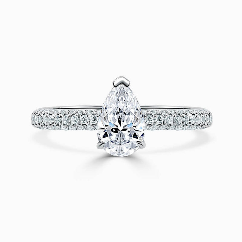 Micro Pave Pear Diamond Engagement Ring