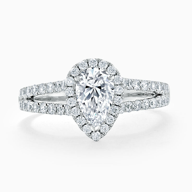 Split Shoulder Pear Diamond Engagement Ring